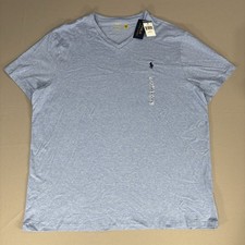 NWT Polo Ralph Lauren Men's T-Shirt Classic Fit V-Neck Short Sleeve XXL Blue