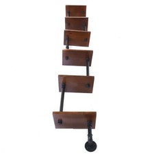 6-Tier Industrial Rustic Iron Pipe Wood Ladder Shelf Living Room Office Bed Bath