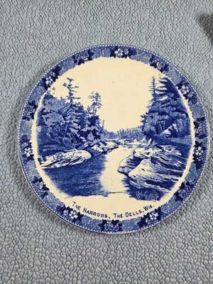 Adams Old English Staffordshire Ware The Narrows, The Dells, Wis. Souvenir Plate