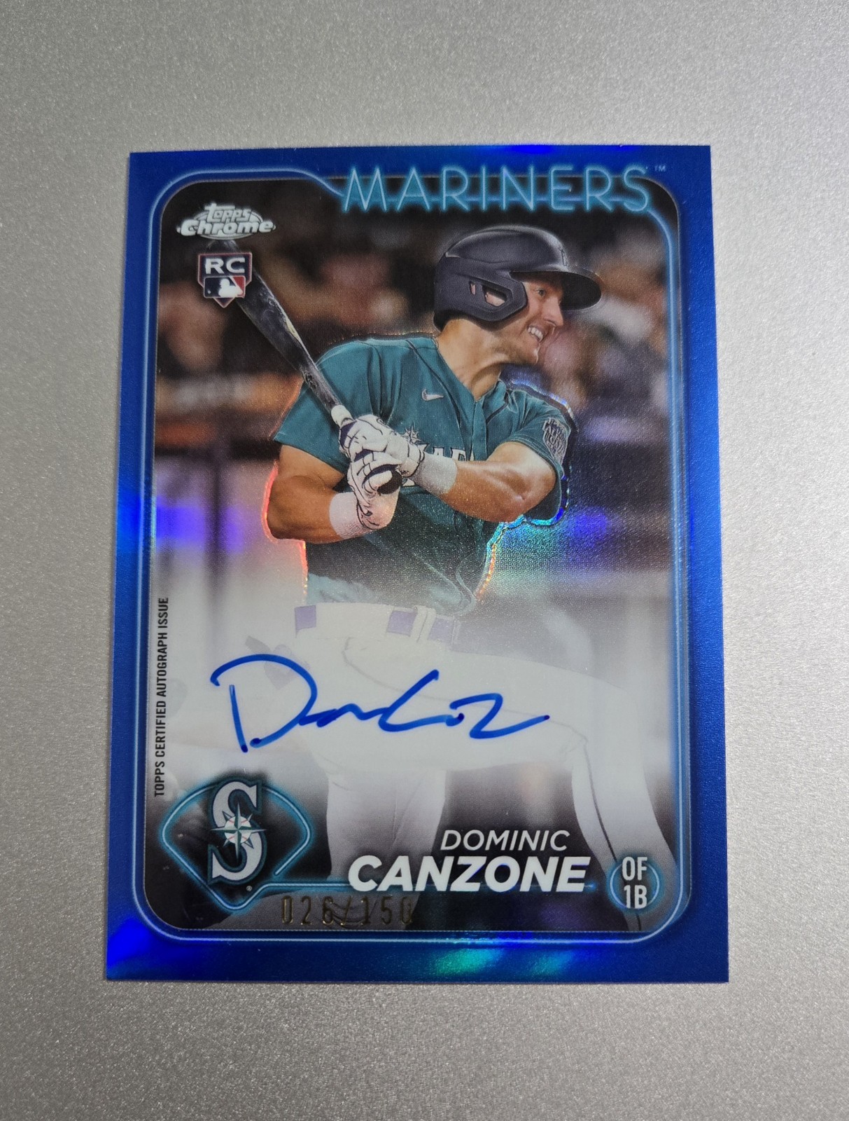2024 Topps Chrome - Dominic Canzone #RA-DC Blue Refractor Auto /150 (RC, AU)