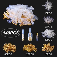 140PCS 4.0mm Bullet Connectors Female/Male Double Terminals Motorcycle Car