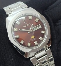 Orologio uomo automatico vintage RICOH cassa quadrante rosso misura 38,0 mm