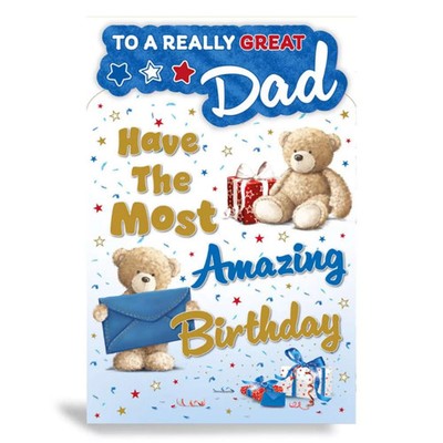 Geburtstagskarte To A Really Great Dad 9'' x 5'' (23 cm x 13 cm)