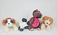 Ganz Webkinz Plush Lot 4 Retired Cow St Bernard Spaniel Dinosaur No Code