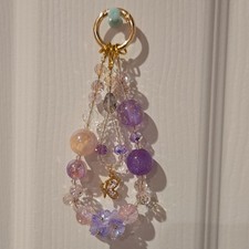 Phone Charm Purple Gold Floral Flower Accent Boho Women