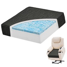 Dual-Layer Gel Memory Foam Recliner Cushion 20x20x5" Thick Chair Pad