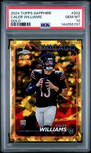 2024 Topps Sapphire Caleb Williams Gold Rookie Card /50 PSA 10 GEM MINT!