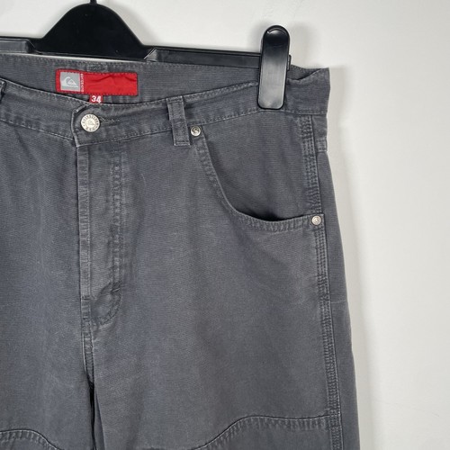 Quiksilver Mens Size W34 L30 Corduroy Trousers Y2K Baggy Skater Vintage Ink Blue - Picture 3 of 22