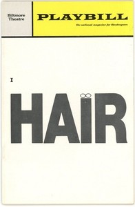 1968 Playbill - HAIR with Diane Keaton in the cast - Biltmore Theatre