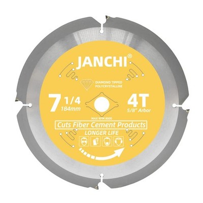 7-1/4 Inch 4T PCD Tip Hardie Fiber Cement Circular Saw Blade with 5/8-Inch Arbor