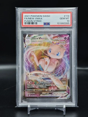 Pokémon TCG Fusion Strike Mew VMAX Ultra Rare Card 114/264 PSA 10