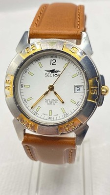 VINTAGE MEN'S SWISS DIVER STYLE STAINLESS STEEL QUARTZ WATCH ''SECTOR''2500