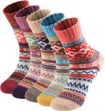 Wool Socks for Women - Womens Wool Socks Winter Warm Cozy Knit Sock for Women Me