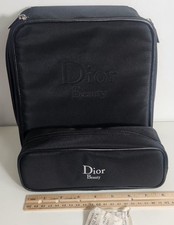 Dior Beauty Travel Makeup Bag Set Case Plus Zipped Bag Logo with Extra Vintage