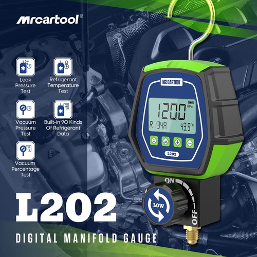 Medidor de colector digital sistema de refrigeración HVAC detector de fugas de presión de vacío - Imagen 2 de 23