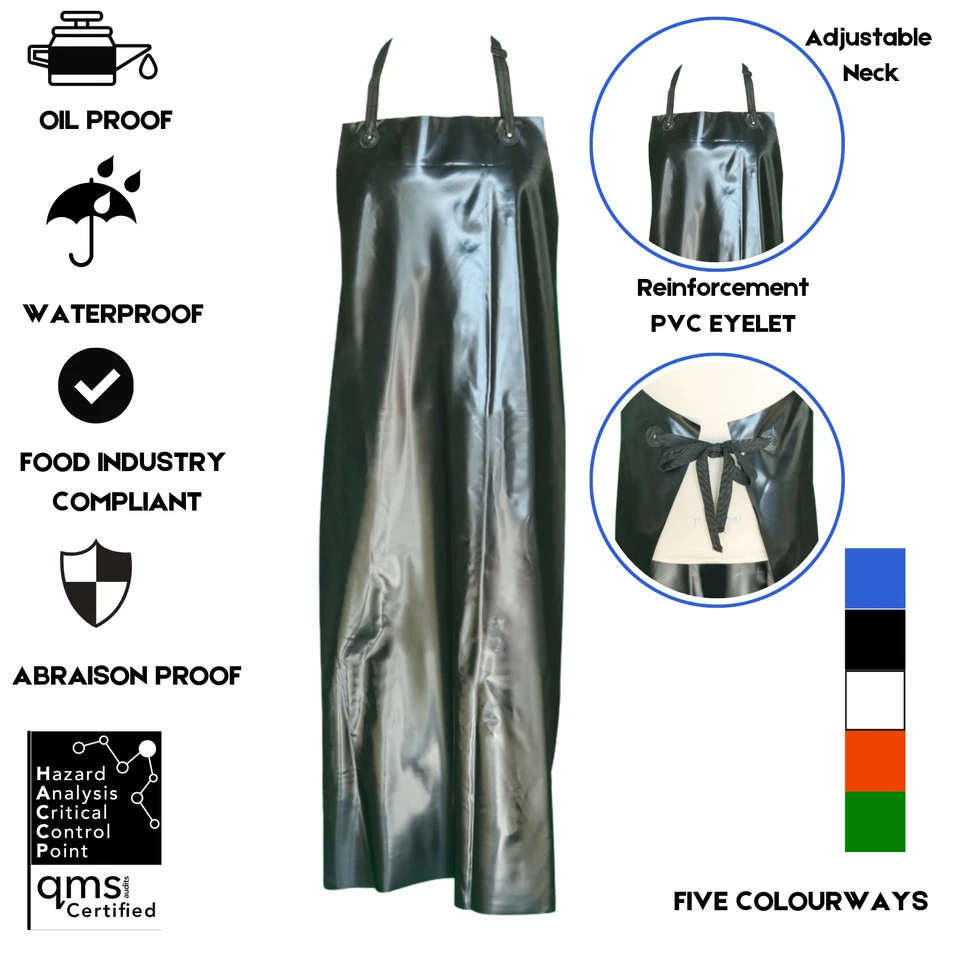 Heavy Duty Protective Work Apron Waterproof PVC Plastic-Butcher Cleaner Kitchen - Image 3 of 4