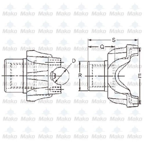 90-4-11-1 DANA Spicer Drive Shaft End Yoke 34 Spline SPL90 Ø1.790x34 - Picture 2 of 3