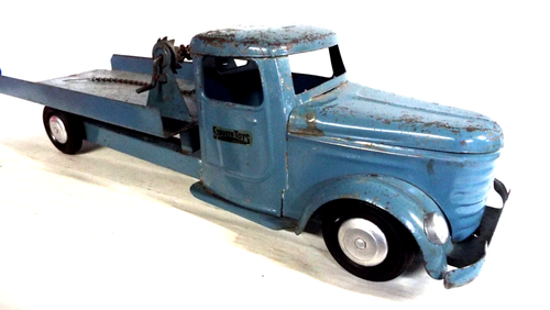 STRUCTO VINTAGE FLAT BED CAR CARRIER EXCELLENT FOR 1/18 CARS - Picture 9 of 10