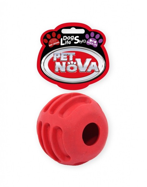 Hunde Snack Ball Ca. 6Cm Spielzeug Rot Hund FüR Leckerlies Mit Rindfleisch Aroma-image