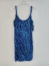 NEW ADRIANNA PAPELL Boutique Evening Aqua Blue Beaded Sequin Dress Sz 12 NWT