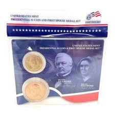 2010 Presidential $1 Coin and Spouse Medal Set: Millard & Abigail Fillmore