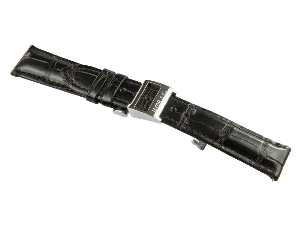 JACOB & Co. Black Leather Wristwatch Bands