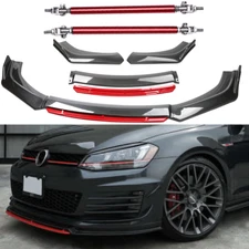Front Bumper Lip Splitter Spoiler Body Kit Carbon Fiber Rods For Volkswagen H