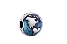 Pandora 925 Moments Enamel Globe Clip Charm 799429C01