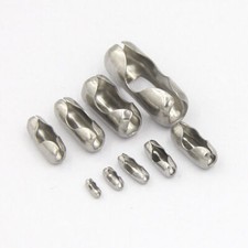 10x Beads Waist Buckle Stainless Steel Ball Bead Chain Connector Necklace Parts