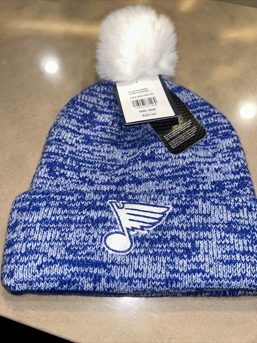 St. Louis Blues Fanatics Locker Room Beanie Cuffed Pom Top NHL Winter Hat NWT