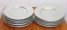 Set of 10 Silver Foil Metallic Ceramic Candle Holder Plates 5.5"