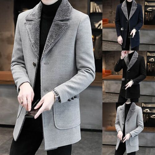 Manteau coupe-vent à la mode homme trench-coat veste d'hiver vêtements d'exté - Photo 1 sur 22