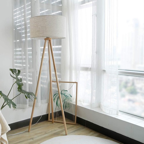 Tomons Stehlampe Stativ aus Holz für das Wohnzimmer Schlafzimmer 148 cm Höhe - Bild 3 von 7