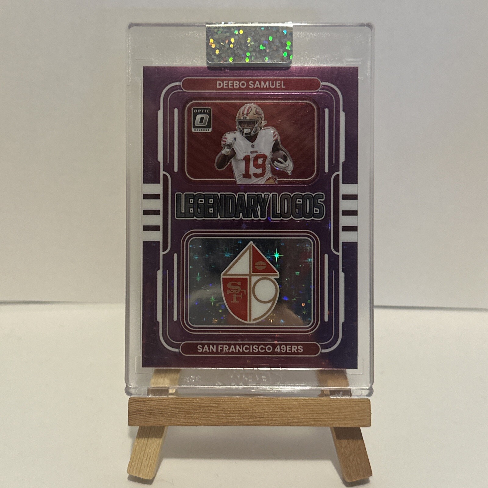 Deebo Samuel - 2022 Donruss Optic LEGENDARY LOGOS PURPLE STARS PRIZM /25 #LL-15