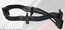 Silverstone SST-PP07-BTSB Black 1 x 4pin to 4 x SATA Power Connector Cable