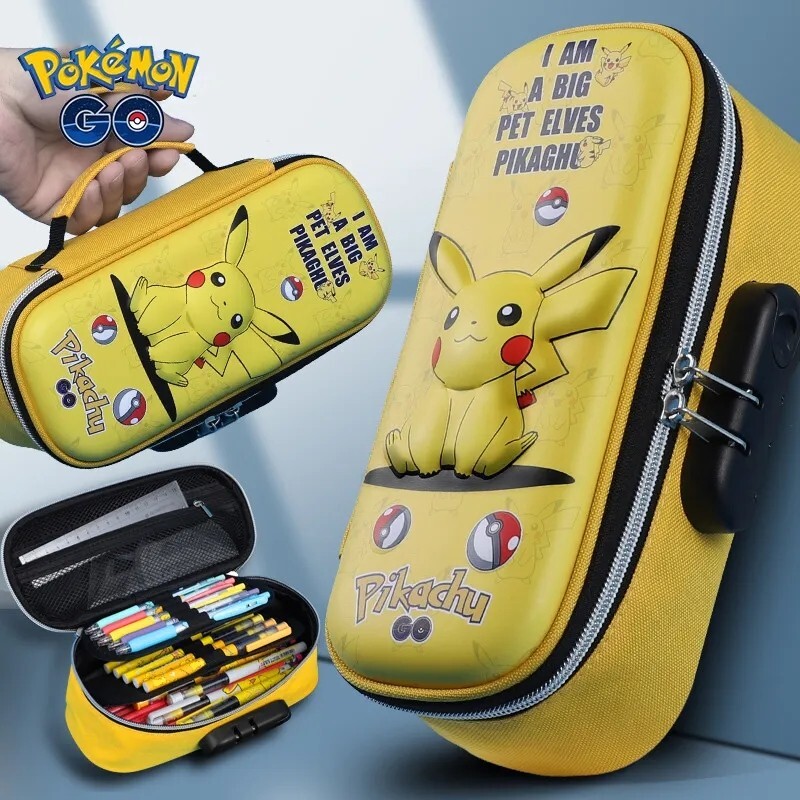 Estuche Pokemon PIKATCHU Relieve Con Cerradura A Code Muebles Escolar Moda