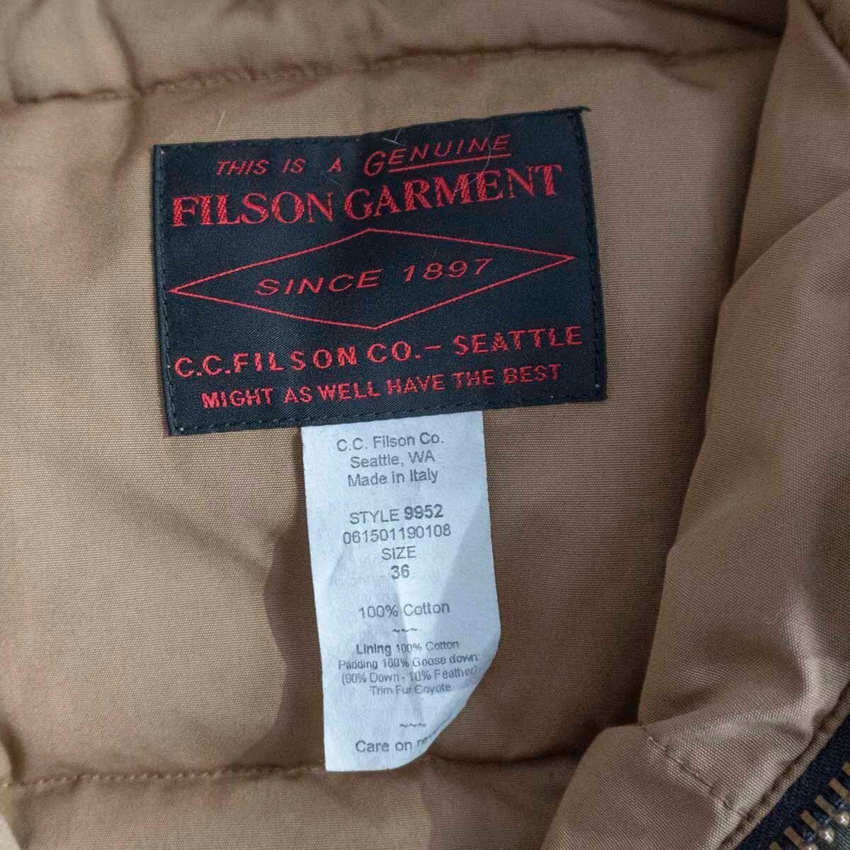 Filson Italy Alaska Down Parka Jacket Khaki Size 36 Black Filson Italy Alaska Down Parka Jacket Khaki Size 36 Black