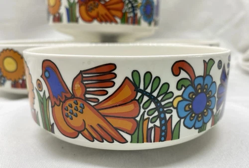 4 Villeroy & Boch Acapulco 5” Porcelain Soup Or Cereal Bowls Birds Flowers
