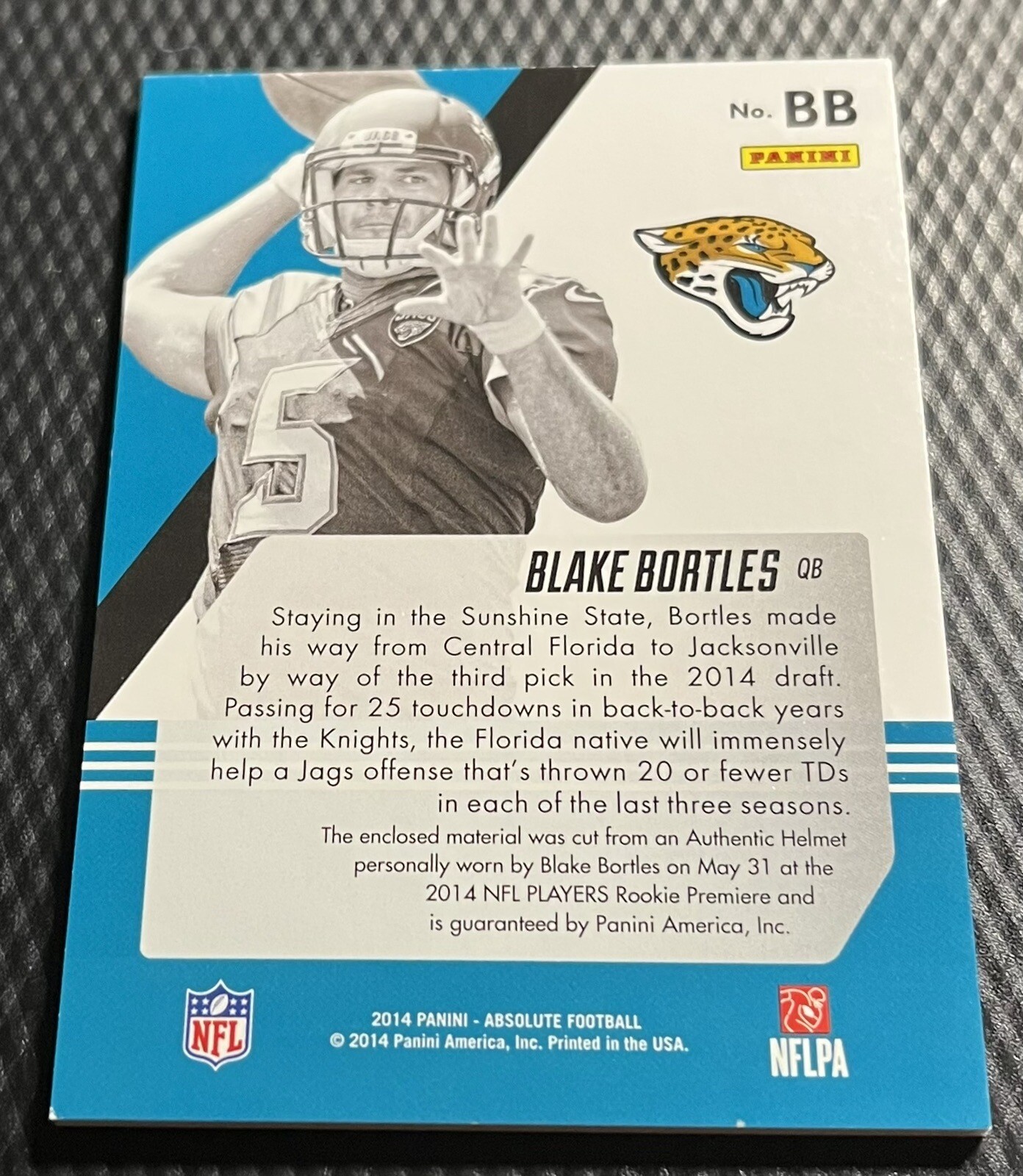 Absolute Blake 2014 Absolute Blake Bortles Jaguars Tools of The Trade Rookie Helmet # ...