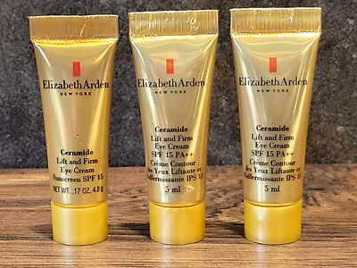 3X Elizabeth Arden ~ Ceramide Lift & Firm eye cream ~ 0.17 oz, 5 ml SPF 15