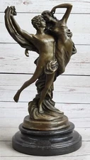 Elegant Bronze Statue Lovers Angel Cupid Psyche Romance Sculpture Deco LARGE NR