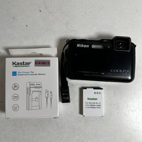 Nikon COOLPIX AW120 Black 16 MP CMOS Waterproof Full HD WiFi Digital Camera