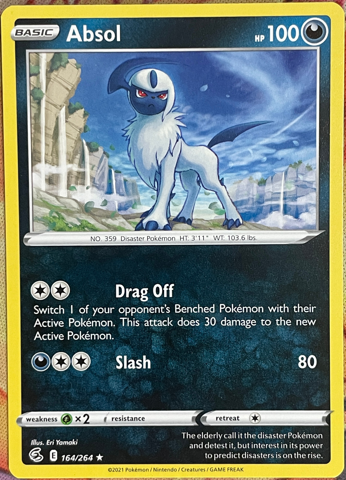 Absol Rare - 164/264 - Fusion Strike Pokemon 2021