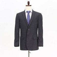 Jos. A. Bank 42L Gray Sport Coat Blazer Jacket Solid 2B Wool