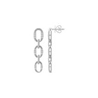 10K White Gold Round Lab Grown Diamond Fashion Drop Dangle Earrings for Women