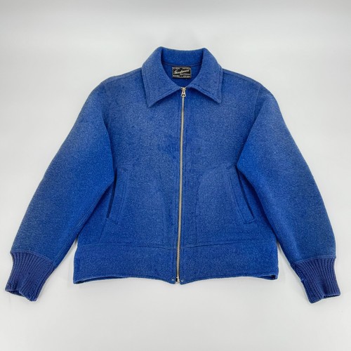 Vintage 1930s Gerstman Blue Wool Jacket Talon Eyelet Grommet Zipper 30s