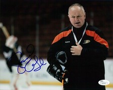 Randy Carlyle Anaheim Ducks Signed 8x10 Matte Photo JSA Authenticated