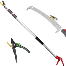 Extendable Tree Pruner,4.6-10Ft Pole Saw Pruning Shear, Telescopic Long Handle T