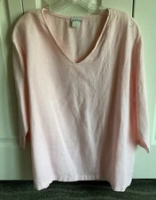 MATCH POINT LINEN SHIRT BLOUSE TOP ~ Pink, size L ~ READ