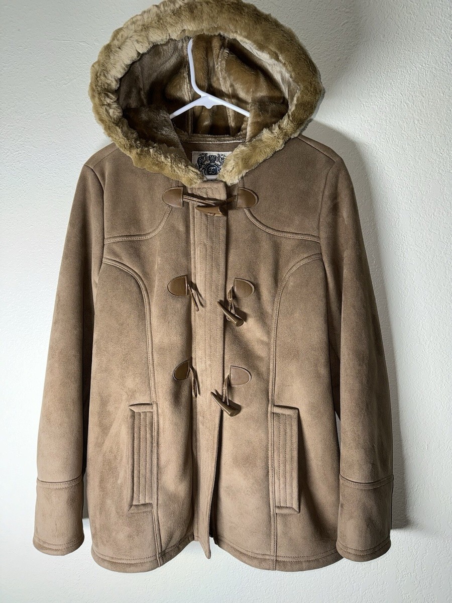 Oversized Jacket Faux Fur Tan Coat Esprit Size L Large Women's